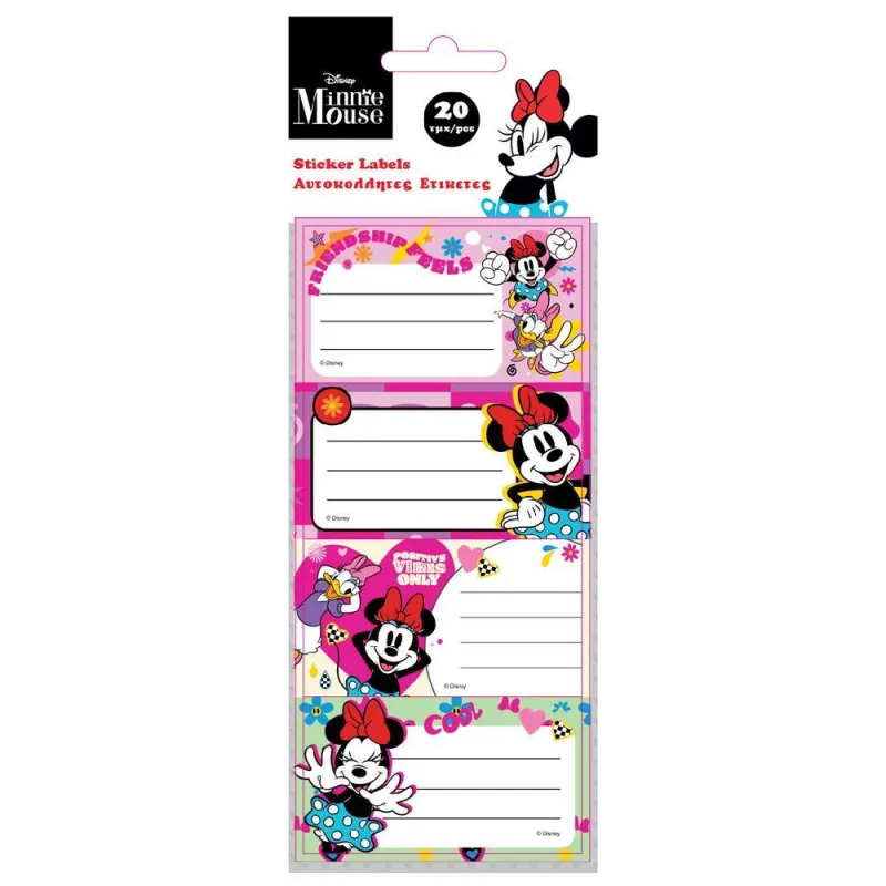 Diakakis - Ετικέτες Αυτοκόλλητες Τετραδίων, Disney Minnie Mouse 20 Τμχ 563893