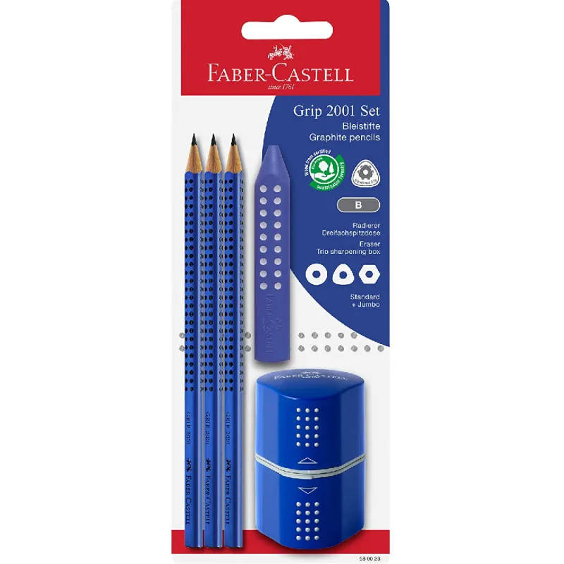 Faber Castell - Σετ Mολυβιών Grip, Blue 580023