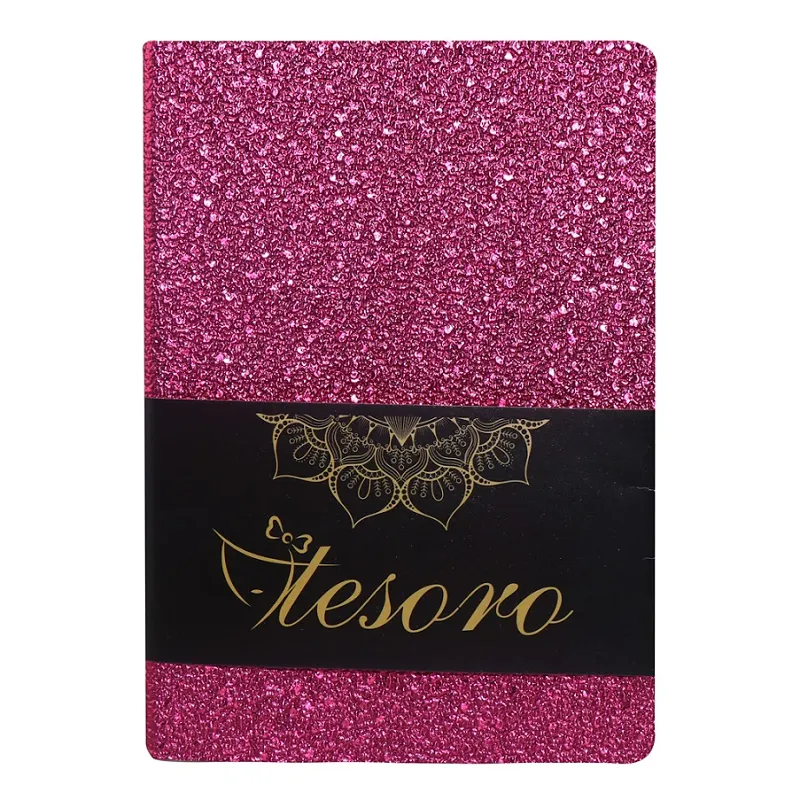 Diakakis - Σημειωματάριο Tesoro Flexi Glitter,  96 Φύλλων Ροζ 582214