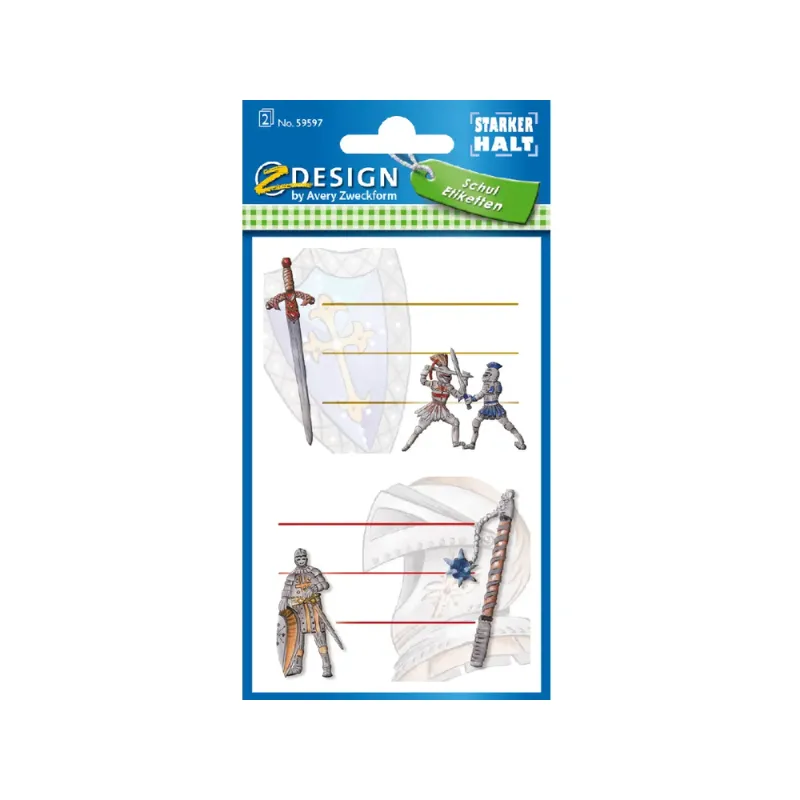 ZDesign - Ετικέτες Αυτοκόλλητες Τετραδίων, Knights 4 Τμχ 59597