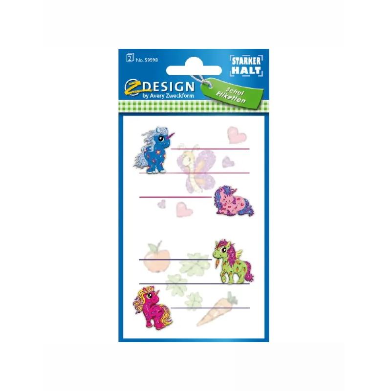 ZDesign - Ετικέτες Αυτοκόλλητες Τετραδίων, Unicorns 4 Τμχ 59598
