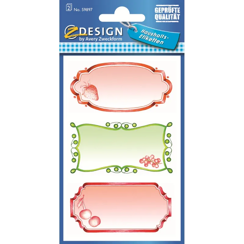 ZDesign- Ετικέτες Αυτοκόλλητες, Fruits 6 Τμχ 59897