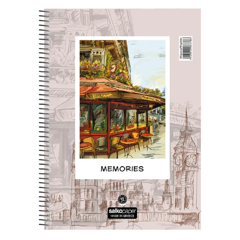 Salko Paper - Τετράδιο B5 2 Θέματα 60 Φύλλα, Memories 6372