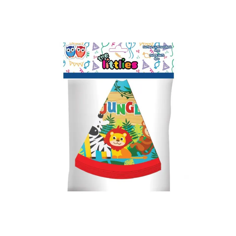 The Littlies - Χάρτινα Καπελάκια Κώνος Jungle, 6 Pieces 646102