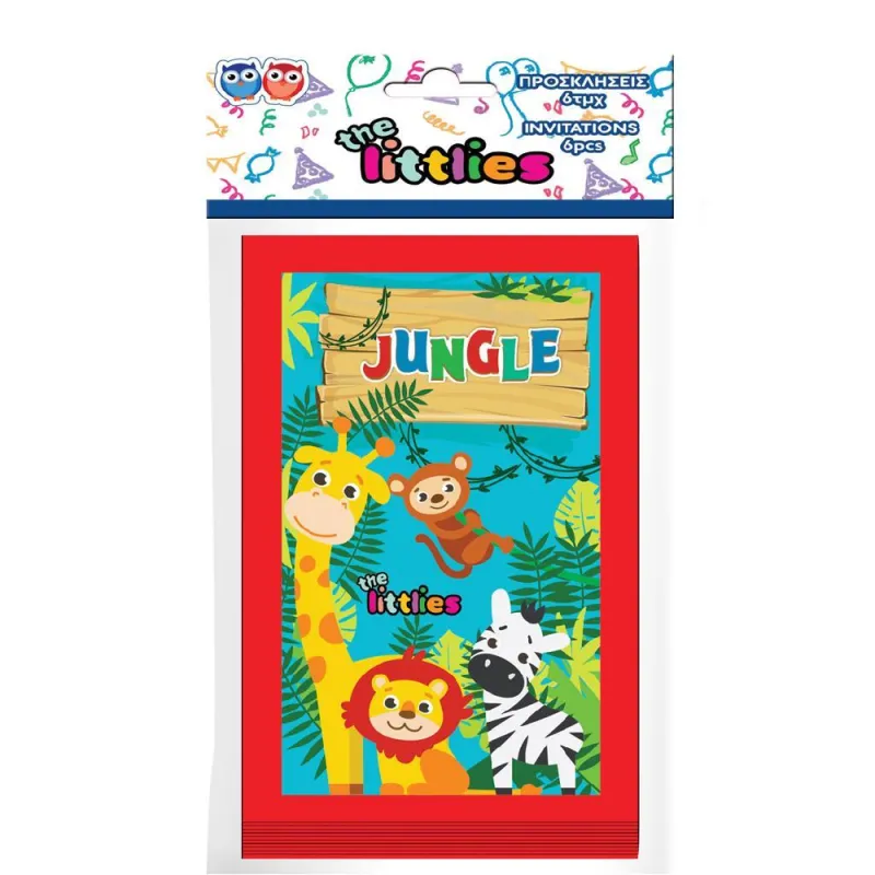 The Littlies - Προσκλήσεις Party, Jungle Σετ 6 Τεμ 646104
