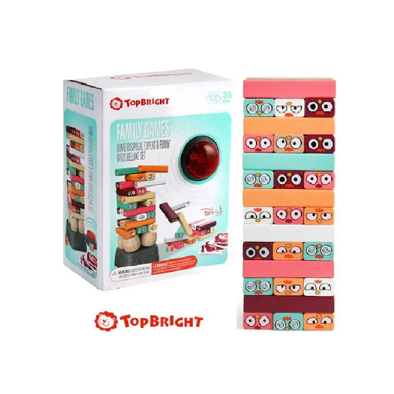 Top Bright - Ξύλινα Τουβλάκια Κατασκευών Αστεία Πουλάκια 120471