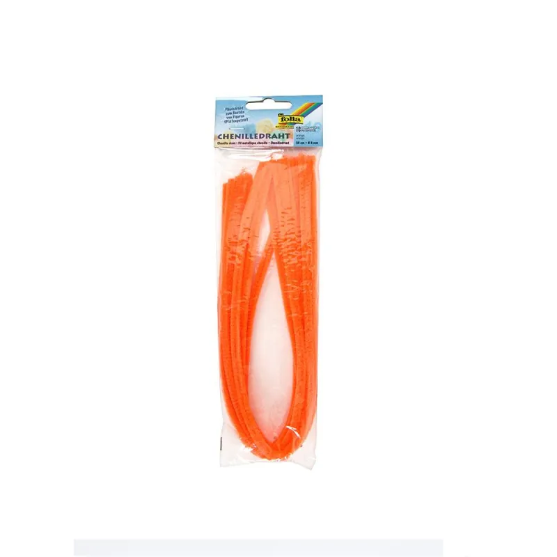 Folia - Σύρματα Πίπας Πορτοκαλί, 10 Pcs 8mm 50 Εκ 77840