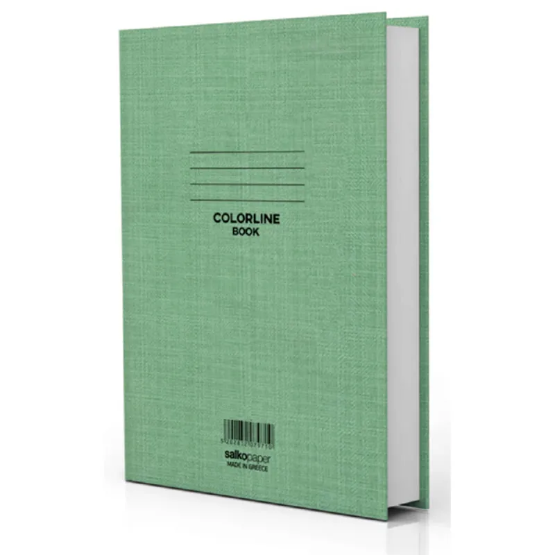 Salko Paper - Τετράδιο Βιβλιοδετημένο Colorline, Πράσινο 21 x 29 cm 96 Φύλλα Ριγέ 7972