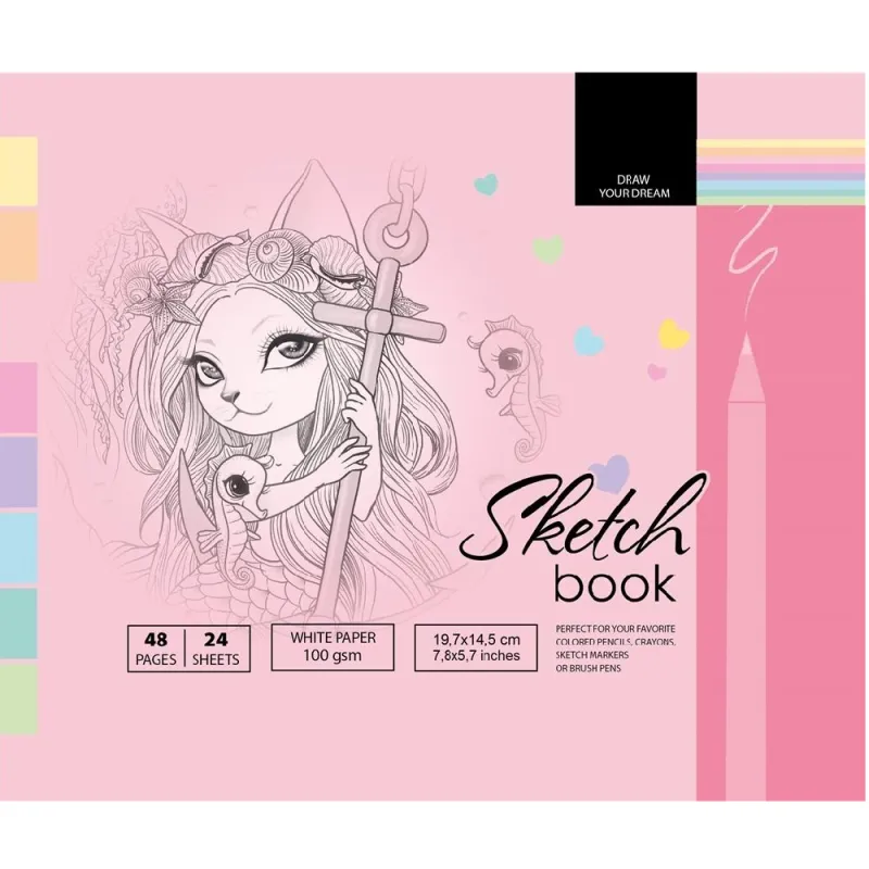 Company Fresh - Sketchbook, Pink 19,7x14,5 cm 8250-2115