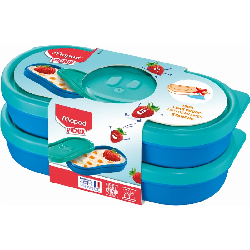 Maped - Δοχείο Φαγητού Concept Snack, Μπλε/Τιρκουάζ 2x150 ML 870903