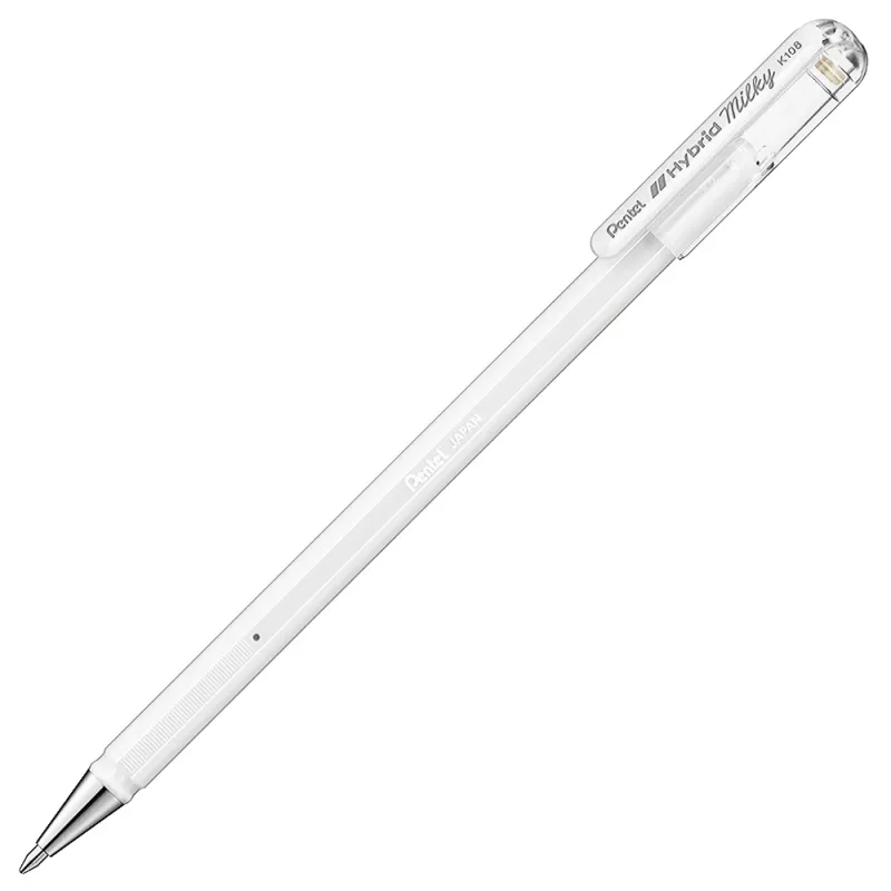 Pentel - Στυλό Hybrid Milky Gel 0.8 Pastel White K108-PW