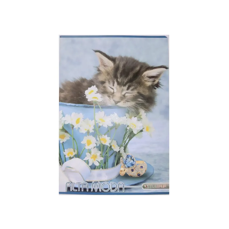 Blasetti - Τετράδιο Καρφίτσα A4, 40 Φύλλων Alta Moda, Kitten With Flowers 9114