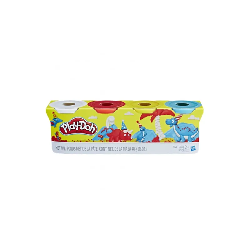 Hasbro - Play-Doh Πλαστελίνη Classic Color Pack 4 Βαζάκια 448gr B6508 (B5517)