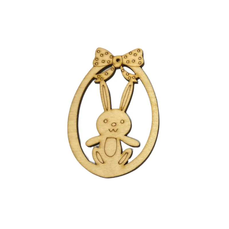 Adorex - Ξύλινο Κρεμαστό Αυγό, Με Λαγουδάκι 6x9 εκ C073