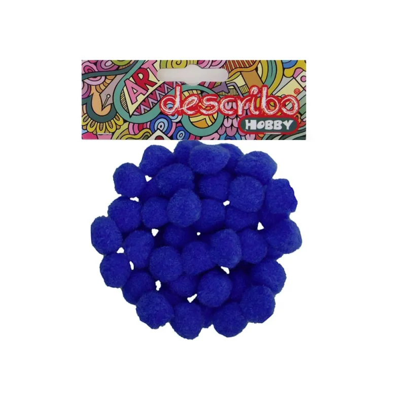 Describo - Πομ-Πομς Χειροτεχνίας, Μπλε 50 Τεμ 25mm DES-0070