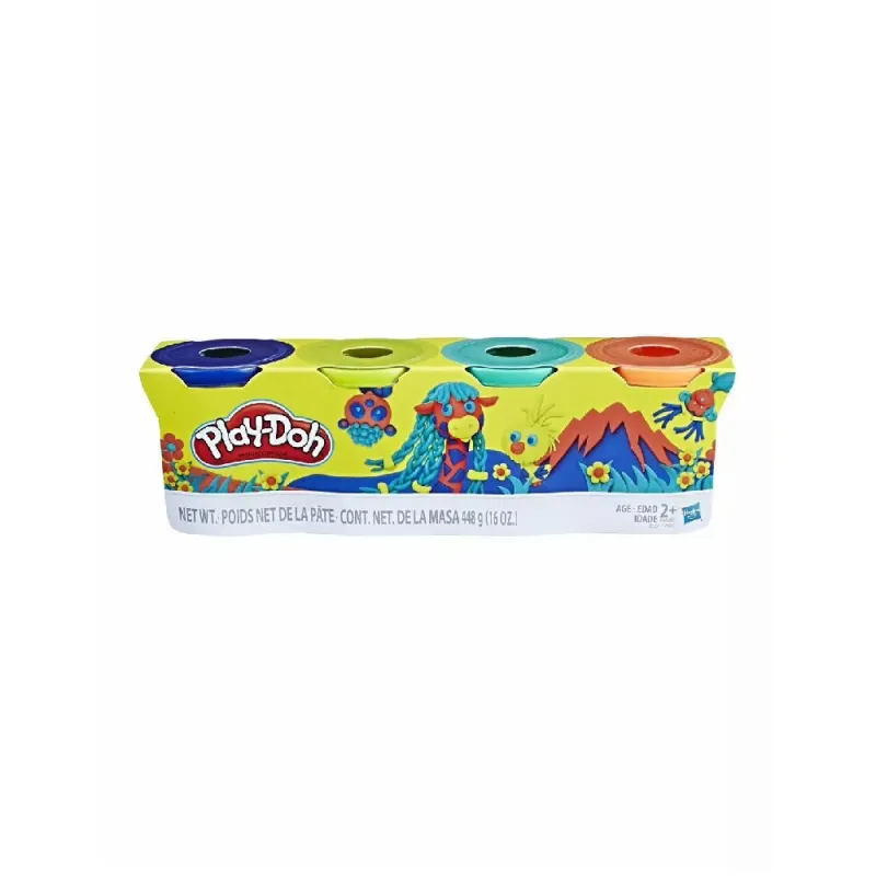 Hasbro - Play-Doh Πλαστελίνη Wild Color Pack 4 Βαζάκια  448gr E4867 (B5517)