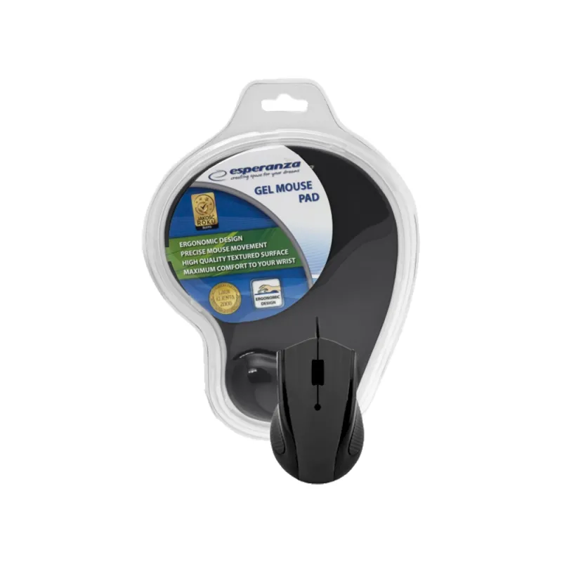 Esperanza - Ενσύρματο Ποντίκι Και Mousepad Gel USB Black EM-125K