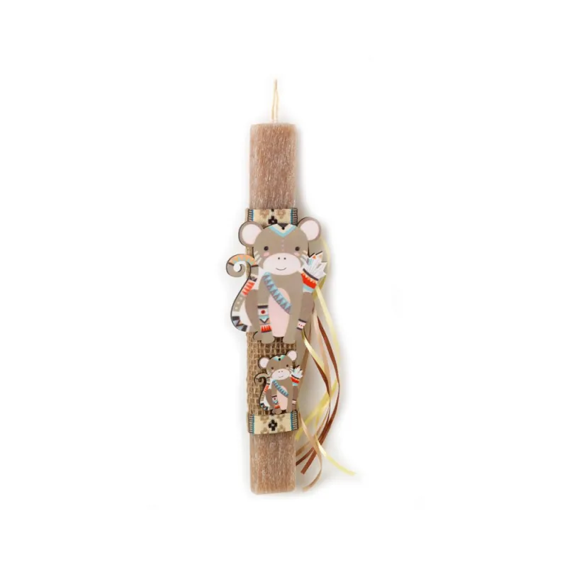 Adorex - Λαμπάδα Σκούρο Γκρι Πλακέ, Μαΐμουδάκι EL644