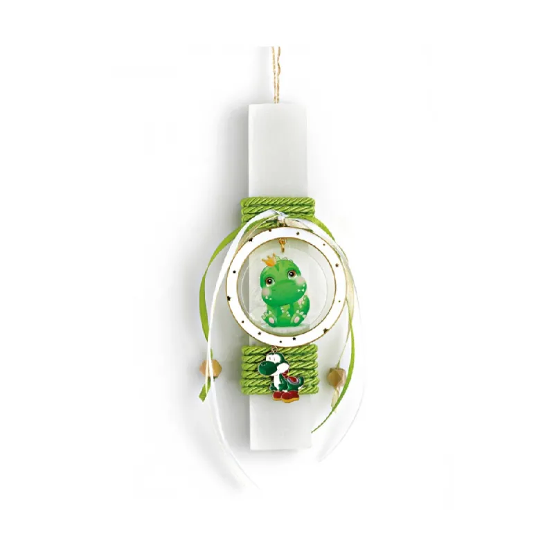 Adorex - Λαμπάδα Άσπρη, Δεινοσαυράκι EL761