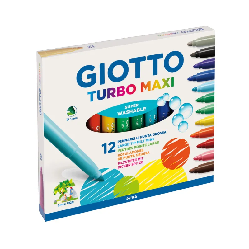 Giotto - Μαρκαδόροι Turbo Maxi 12 Τμχ 454000