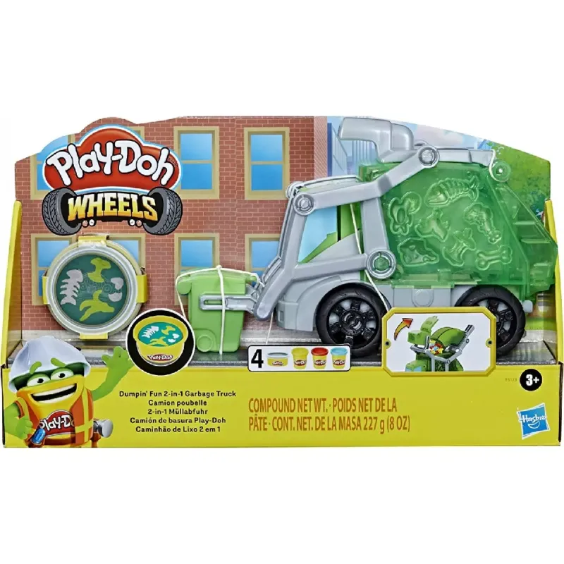 Hasbro Play-Doh - Wheels, Dumpin' Fun 2-In-1 Garbage Truck F5173