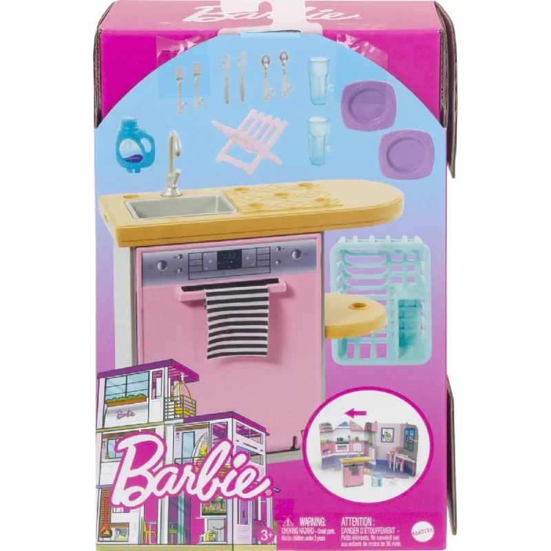 Mattel Barbie -  Έπιπλα Dishwasher Theme HJV34 (HJV32)