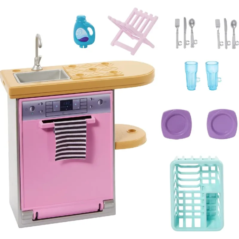 Mattel Barbie -  Έπιπλα Dishwasher Theme HJV34 (HJV32)