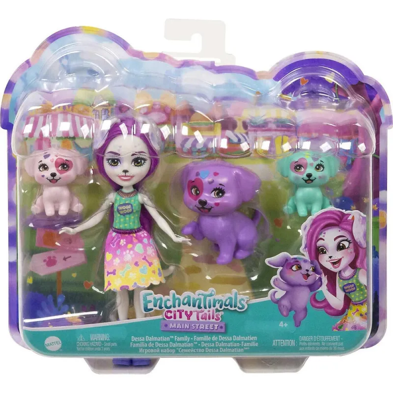 Mattel Enchantimals - City Tails , Οικογένεια Δαλματίας HKN14 (GJX43)