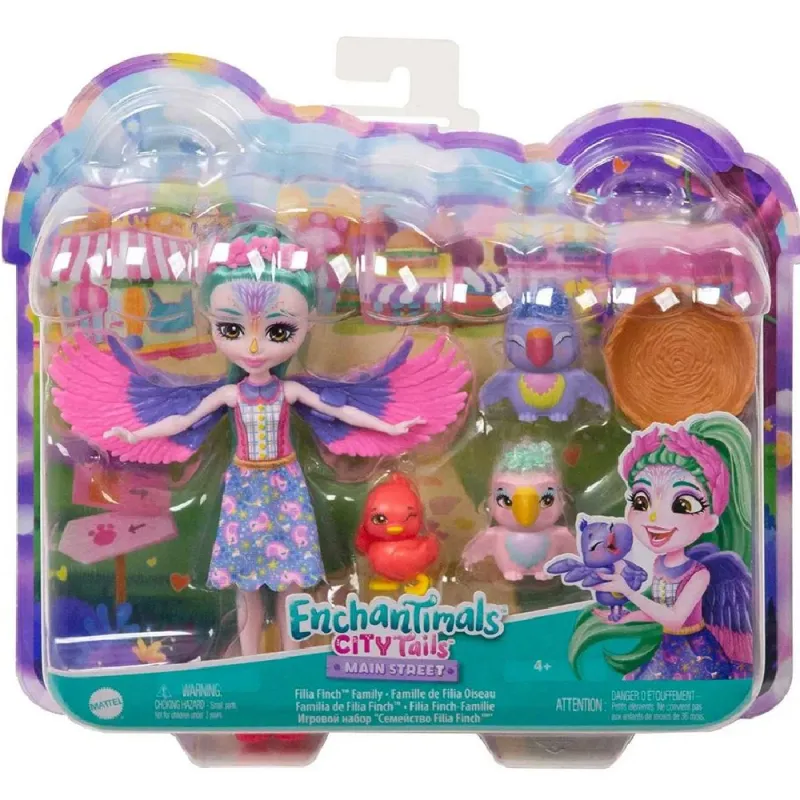 Mattel Enchantimals – City Tails – Οικογένεια Σπίνων HKN15 (GJX43)