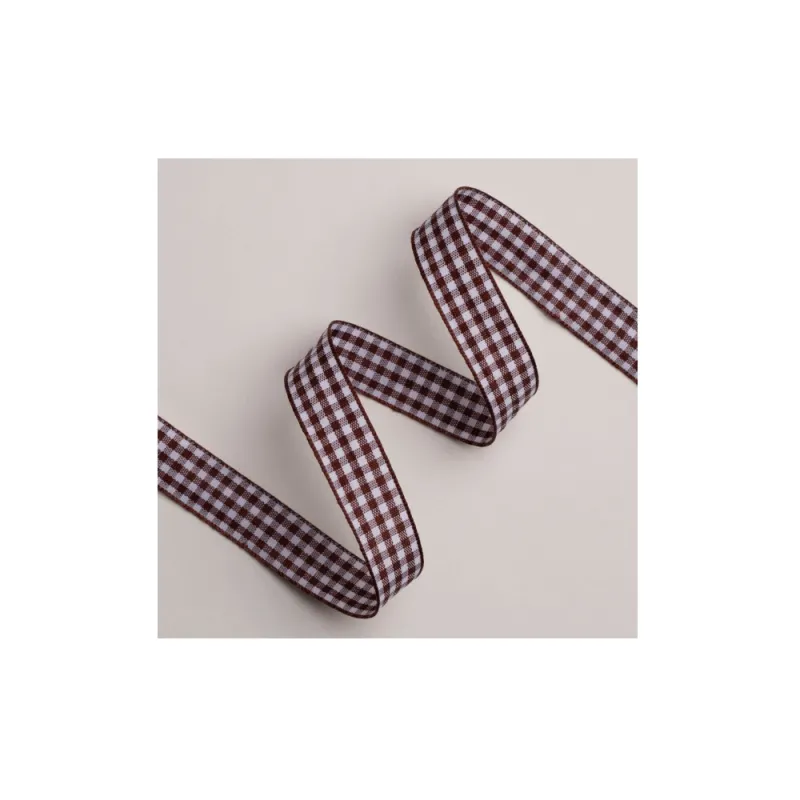 Kyriacou - Κορδέλα Καρώ 15mmX25M Brown - White JCARXXXX-X15X25-0190XX