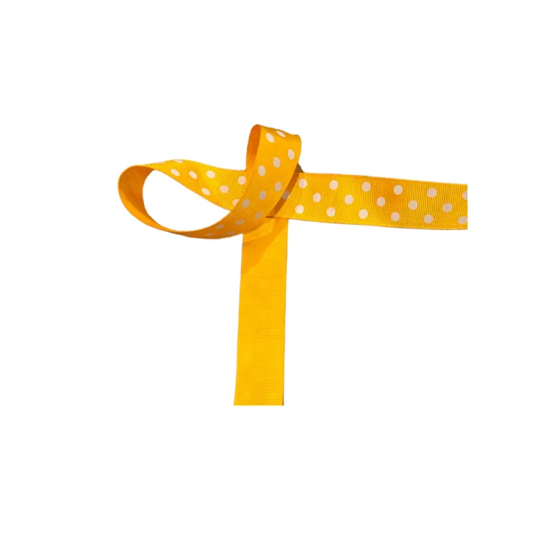 Kyriacou - Κορδέλα Gros Με Πουά 25mmX25M Orange - White JGROXX11DOTB-X25X50-6801XX