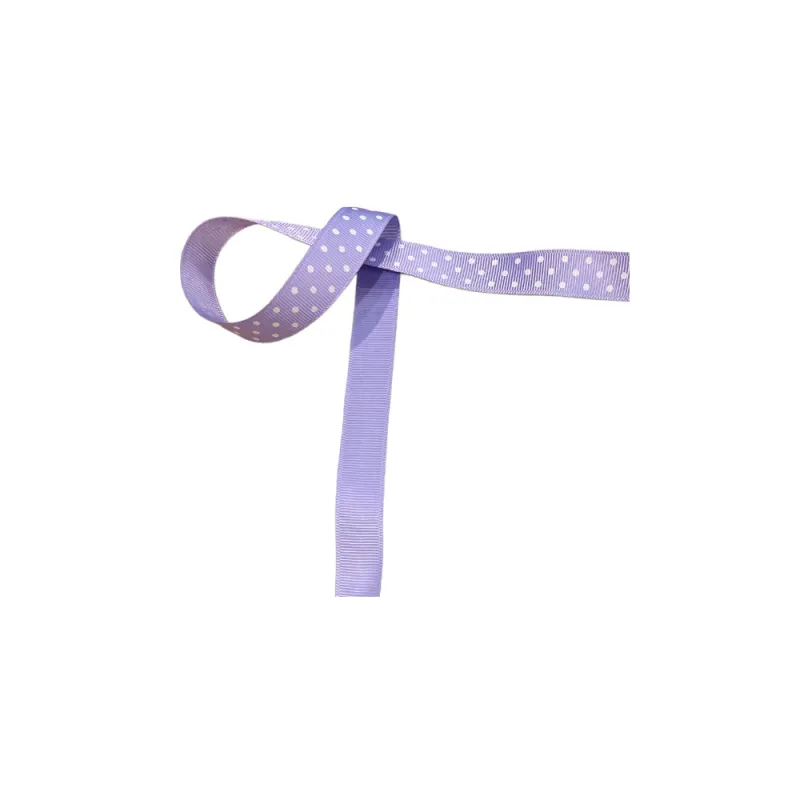 Kyriacou - Κορδέλα Gros Με Πουά 15mmX25M Lilac - White JGROXX12DOTS-X15X50-4101XX