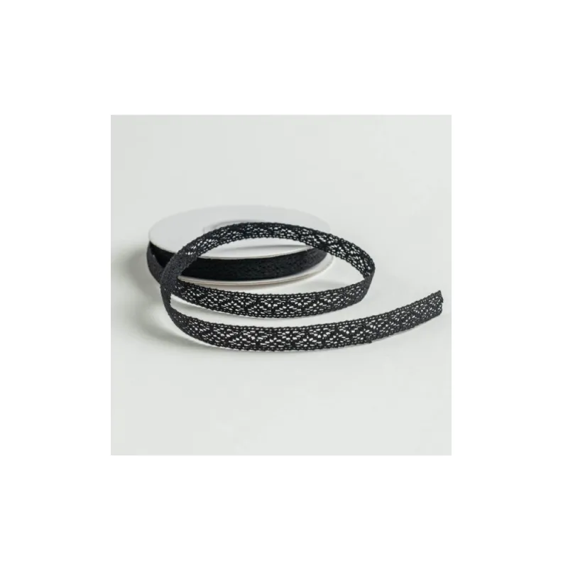 Kyriacou - Κορδέλα Δαντέλα 12mmX10M, Black JLACXXXX-X12X10-06XXXX