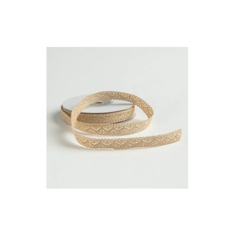 Kyriacou - Κορδέλα Δαντέλα 12mmX10M, Eggshell JLACXXXX-X12X10-07XXXX