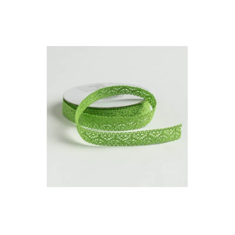 Kyriacou - Κορδέλα Δαντέλα 12mmX10M, Green Light JLACXXXX-X12X10-60XXXX