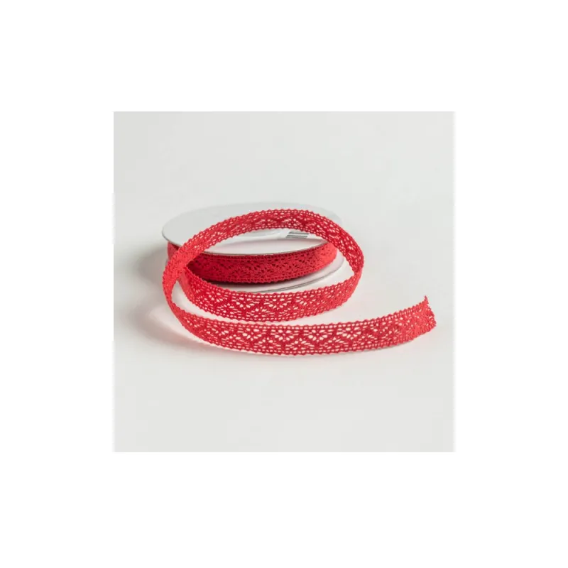 Kyriacou - Κορδέλα Δαντέλα 12mmX10M Red JLACXXXX-X12X10-70XXXX