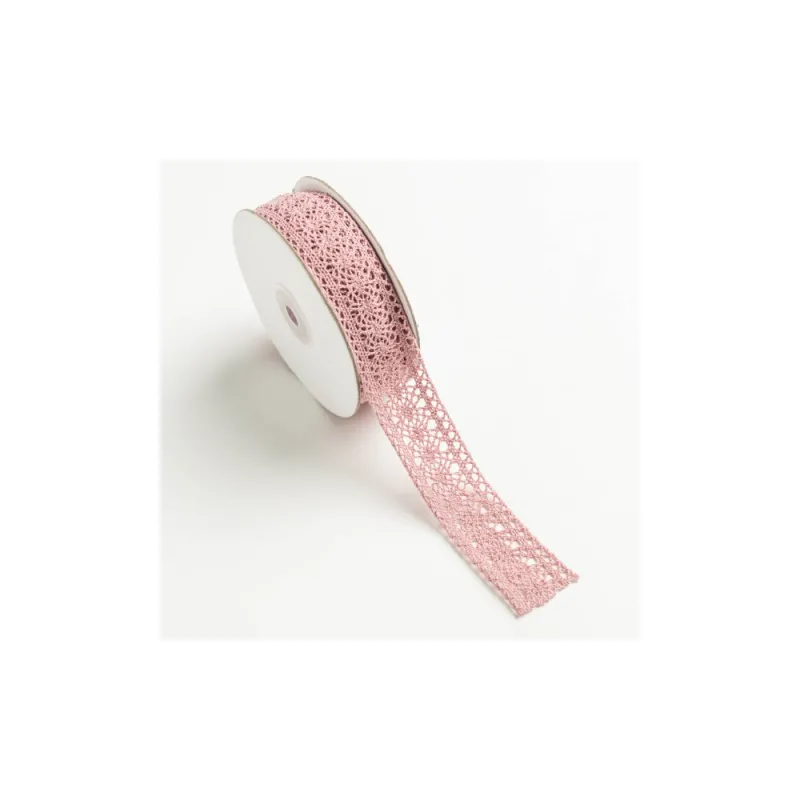Kyriacou - Κορδέλα Δαντέλα 32mmX10M, Pink Old JLACXXXX-X32X10-21XXXX