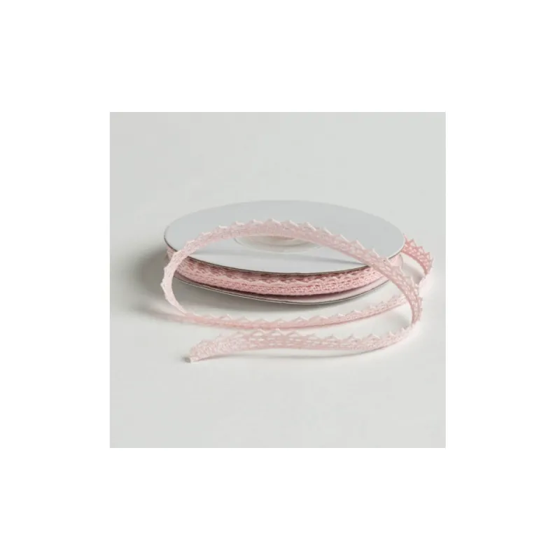 Kyriacou - Κορδέλα Δαντέλα 8mmX10M, Pink Light JLACXXXX-XX8X10-20XXXX