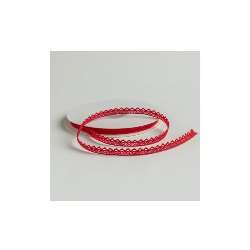 Kyriacou - Κορδέλα Δαντέλα 8mmX10M, Red JLACXXXX-XX8X10-70XXXX