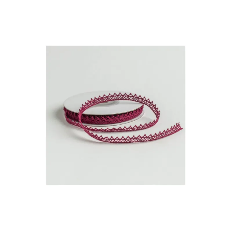 Kyriacou - Κορδέλα Δαντέλα 8mmX10M, Burgundy JLACXXXX-XX8X10-71XXXX