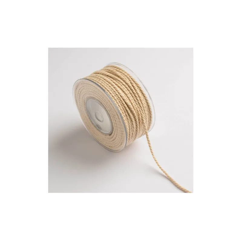 Kyriacou - Κορδόνι Στριφτό Τρίκλωνο Βαμβακερό 4mmX50M, Ivory KORCO1XX-XX4X50-02XXXX