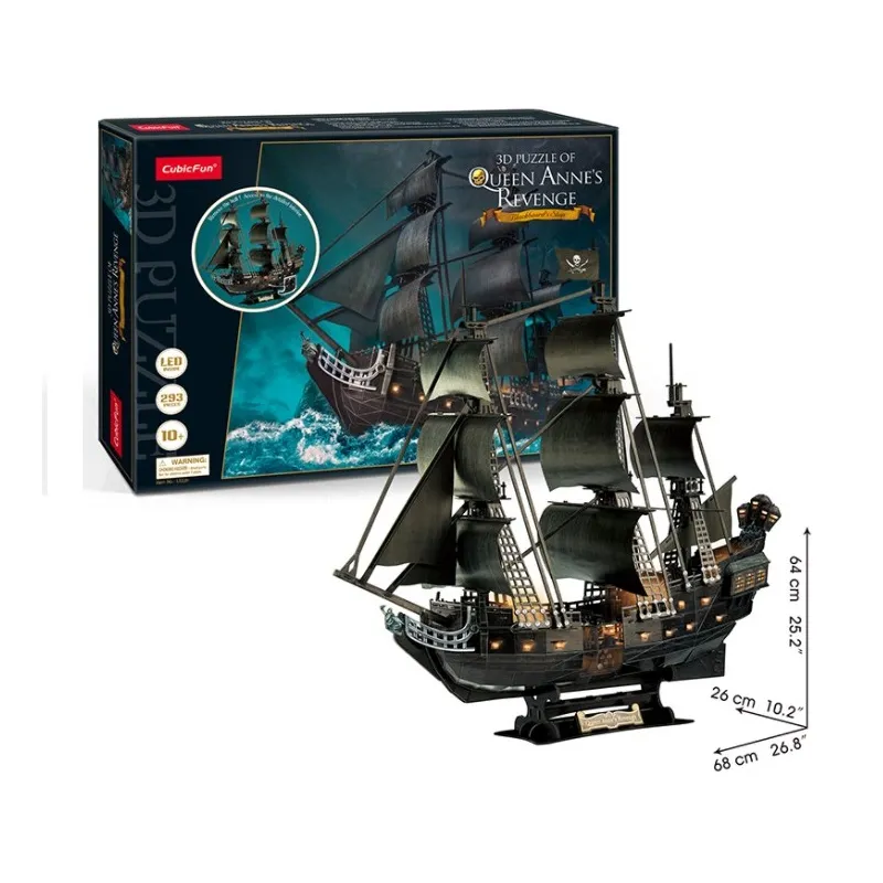 Cubic Fun – 3D Led Puzzle Queen Anne's Revenge 293 Pcs L522h