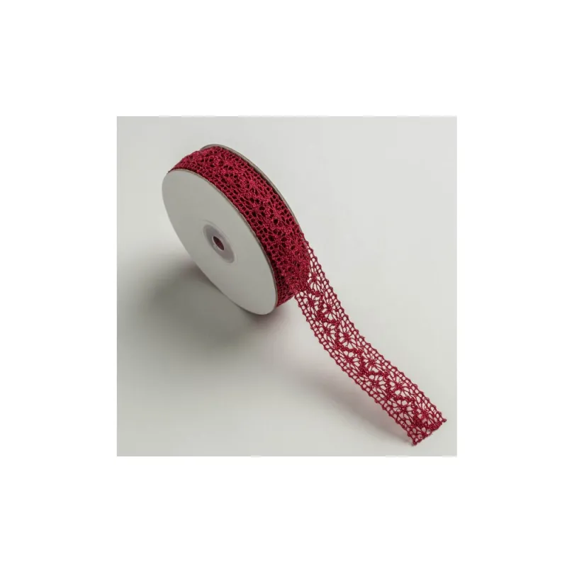 Kyriacou - Κορδέλα Δαντέλα 22mmX10M, Burgundy LACXXXXX-X22X10-71XXXX