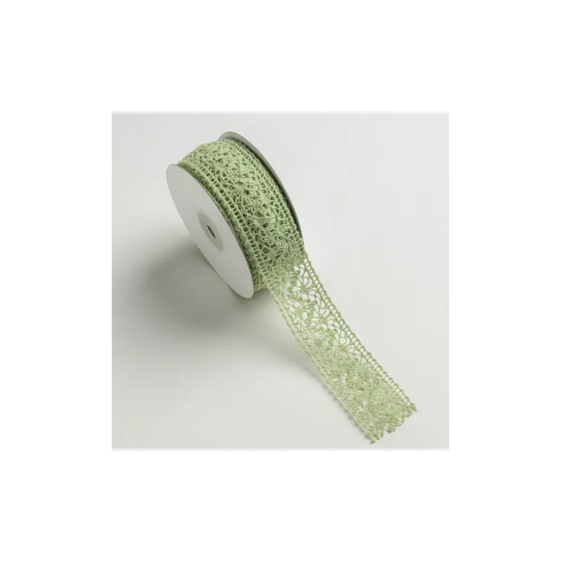 Kyriacou - Κορδέλα Δαντέλα 38mmX10M, Green Pastel LACXXXXX-X38X10-62XXXX