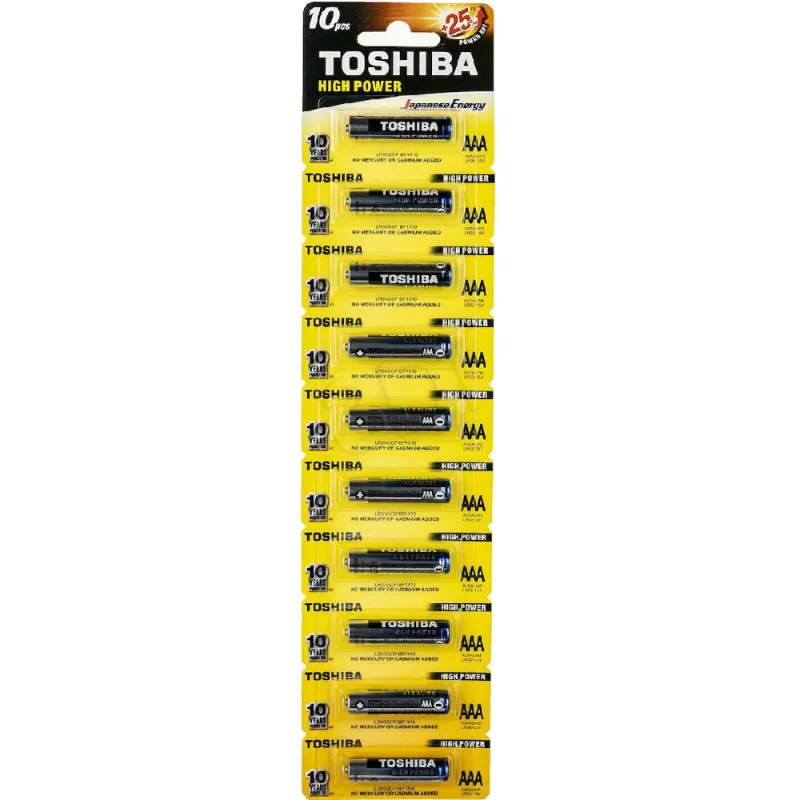 Toshiba - Αλκαλικές Μπαταρίες AAA Σετ 10 Τεμ LR03GCP-BP1X10