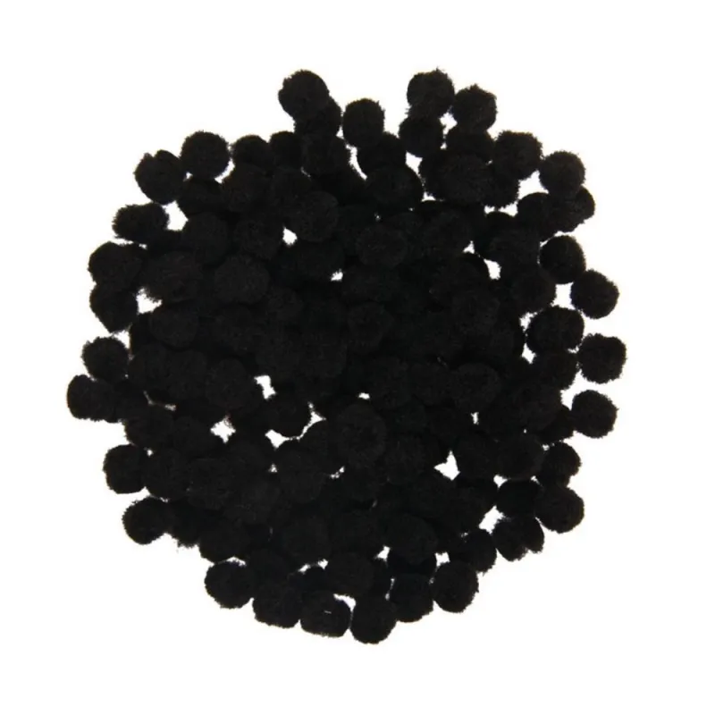 I-Mondi - Πομ-Πομς Χειροτεχνίας, Μαύρα 200 Τεμ 10mm POM10-090