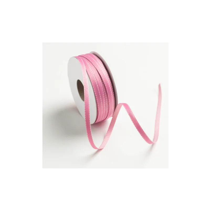 Kyriacou - Κορδέλα Δίχρωμη Διπλής Όψης Με Γαζιά 5mmX20M, Pink Light/Pink Old RB770060-2021XX