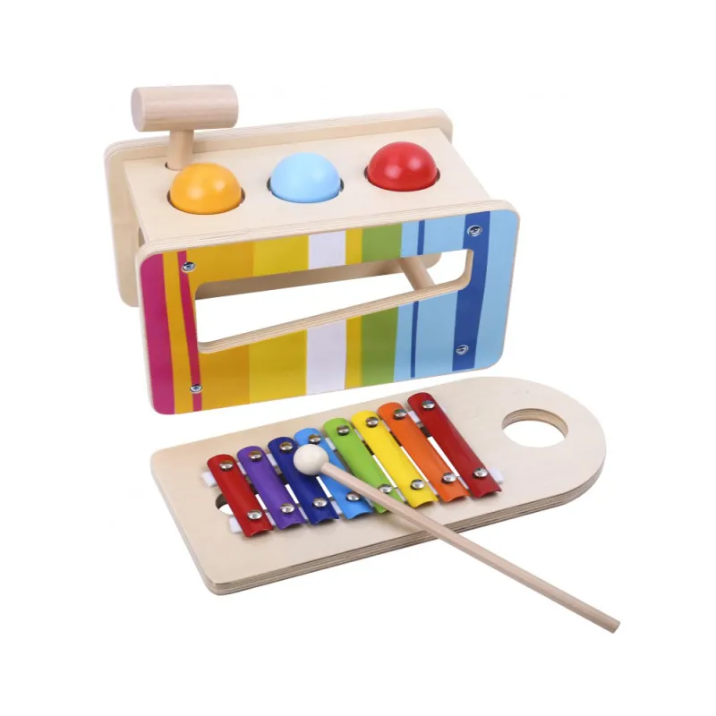Tooky Toy - Ξύλινος Πάγκος Με Καρφώματα Και Ξυλόφωνο TKC122