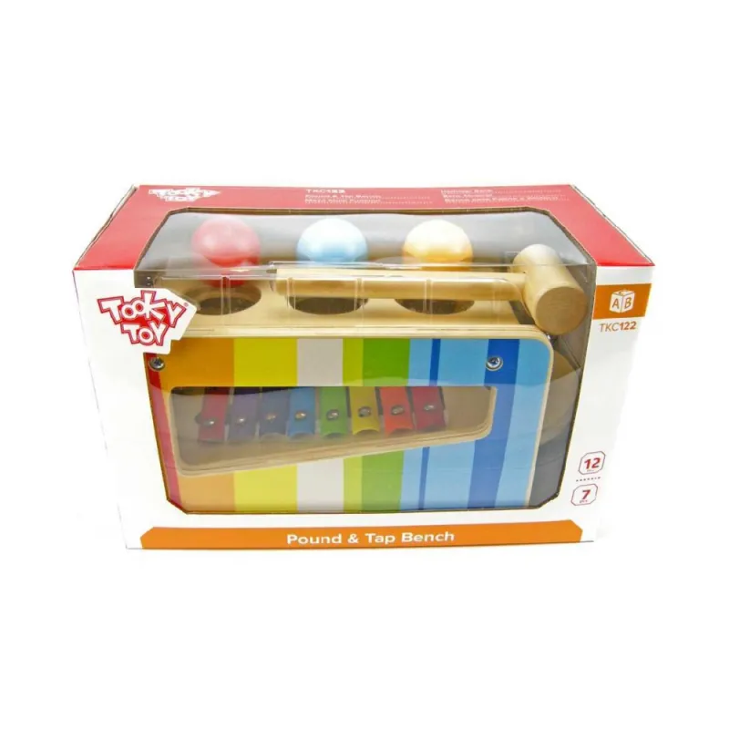 Tooky Toy - Ξύλινος Πάγκος Με Καρφώματα Και Ξυλόφωνο TKC122