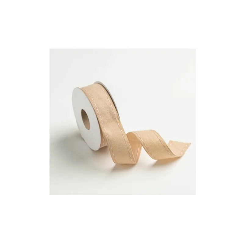 Kyriacou - Κορδέλα Οικολογική Γιούτα Με Γαζί, 25mmX10M Light Pink YOUSXXXX-20XXXX